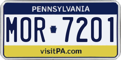 PA license plate MOR7201