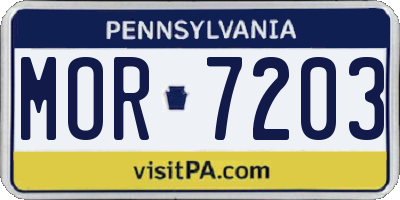 PA license plate MOR7203
