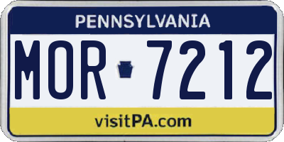 PA license plate MOR7212