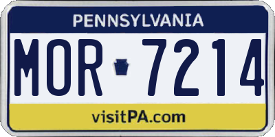 PA license plate MOR7214