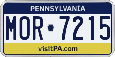 PA license plate MOR7215