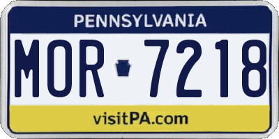 PA license plate MOR7218