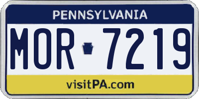 PA license plate MOR7219