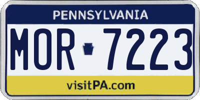 PA license plate MOR7223