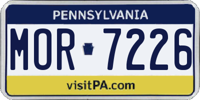 PA license plate MOR7226