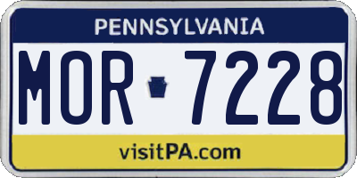PA license plate MOR7228