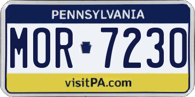 PA license plate MOR7230