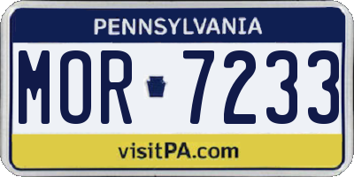 PA license plate MOR7233
