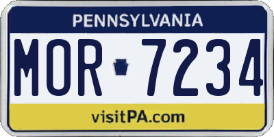 PA license plate MOR7234