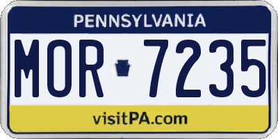 PA license plate MOR7235