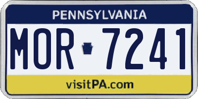 PA license plate MOR7241