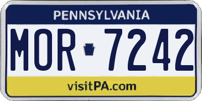 PA license plate MOR7242