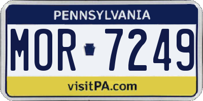 PA license plate MOR7249