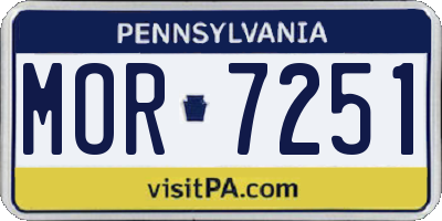 PA license plate MOR7251