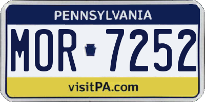PA license plate MOR7252