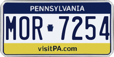PA license plate MOR7254