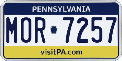 PA license plate MOR7257