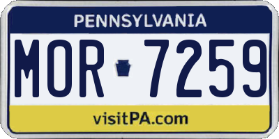 PA license plate MOR7259