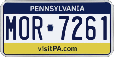 PA license plate MOR7261