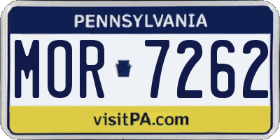 PA license plate MOR7262