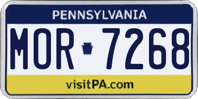 PA license plate MOR7268