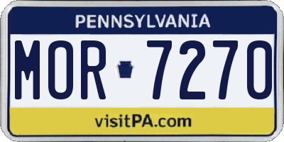 PA license plate MOR7270
