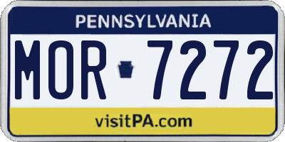 PA license plate MOR7272