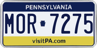 PA license plate MOR7275