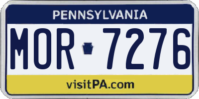PA license plate MOR7276