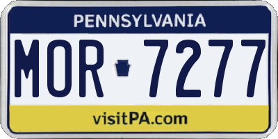 PA license plate MOR7277