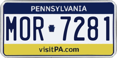 PA license plate MOR7281