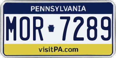 PA license plate MOR7289