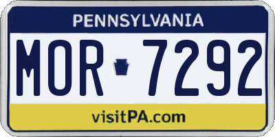 PA license plate MOR7292