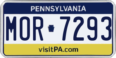 PA license plate MOR7293
