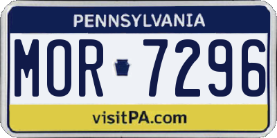 PA license plate MOR7296