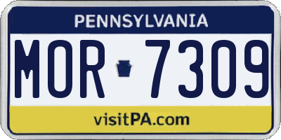 PA license plate MOR7309