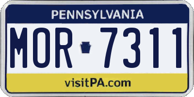 PA license plate MOR7311