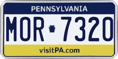 PA license plate MOR7320