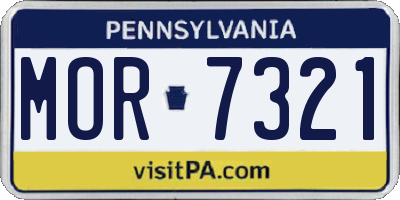 PA license plate MOR7321