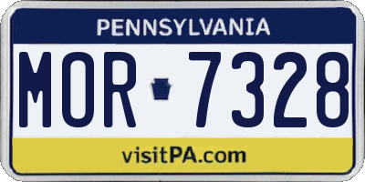 PA license plate MOR7328