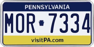 PA license plate MOR7334