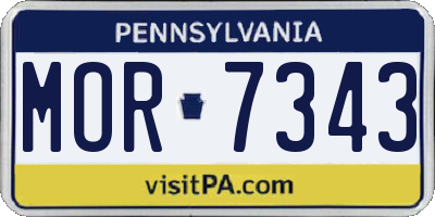PA license plate MOR7343