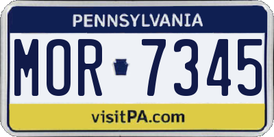 PA license plate MOR7345