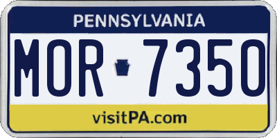 PA license plate MOR7350