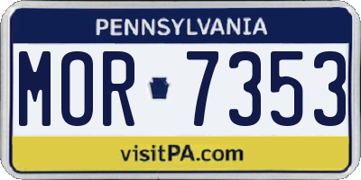 PA license plate MOR7353