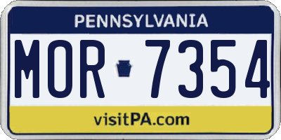 PA license plate MOR7354