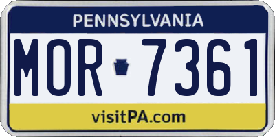PA license plate MOR7361