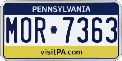 PA license plate MOR7363
