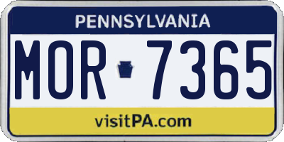 PA license plate MOR7365