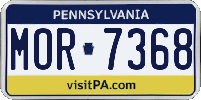 PA license plate MOR7368